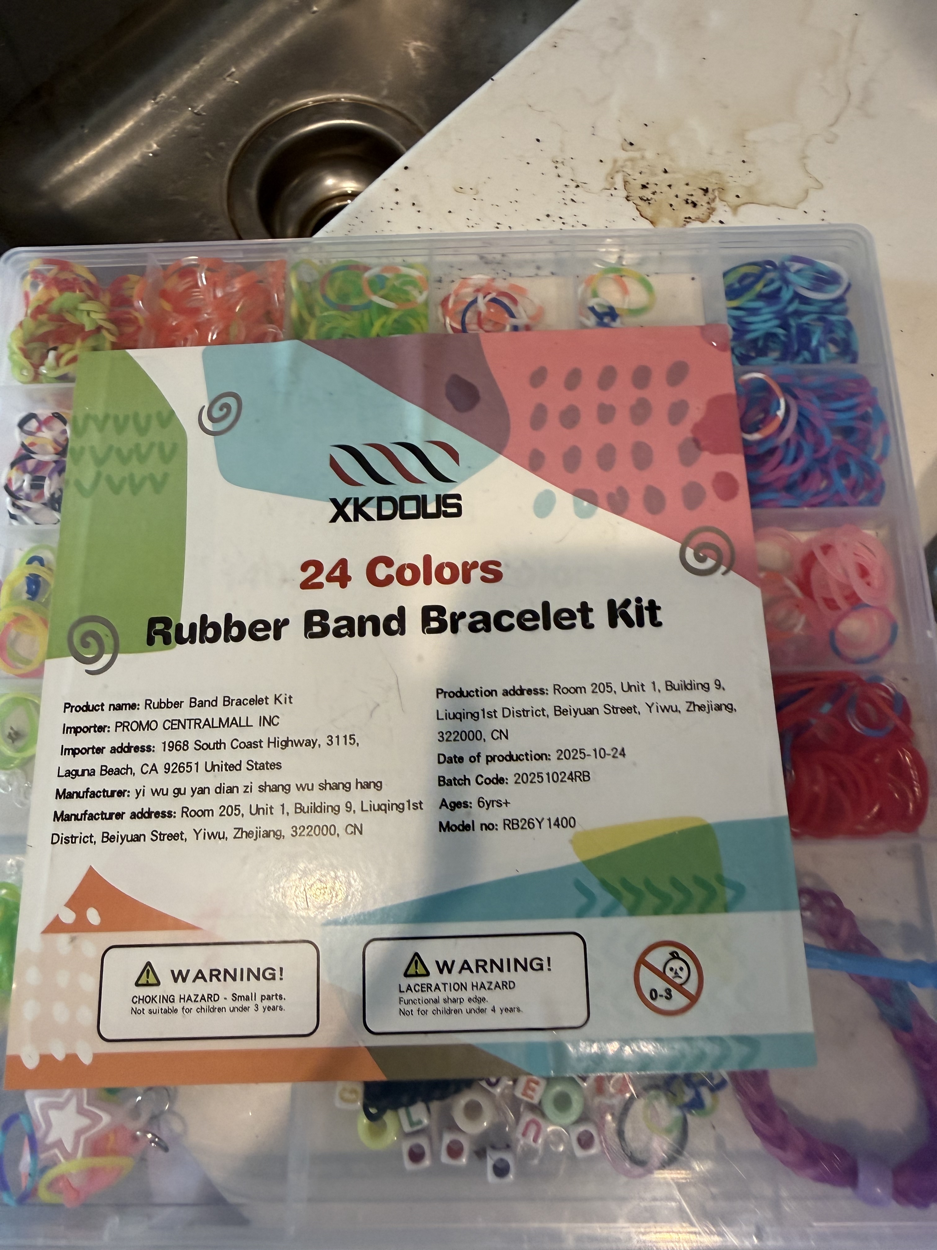 Rainbow rubber-band bracelets